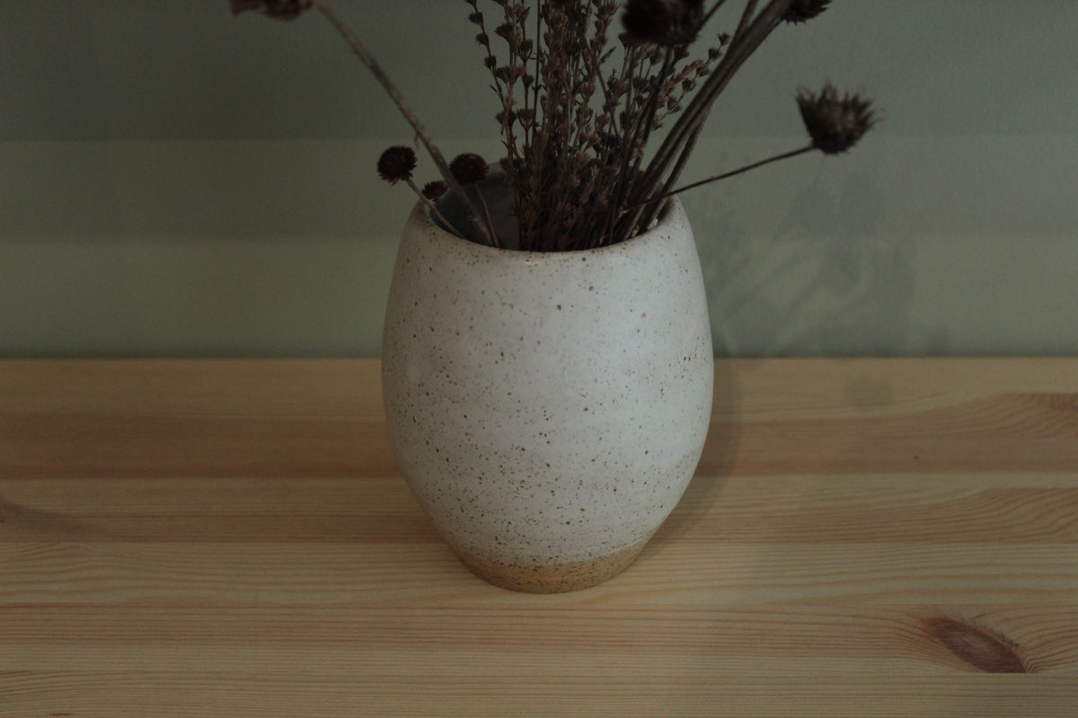 White speckled vase - small