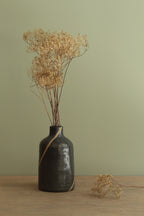 Blue bottle or vase with stripe