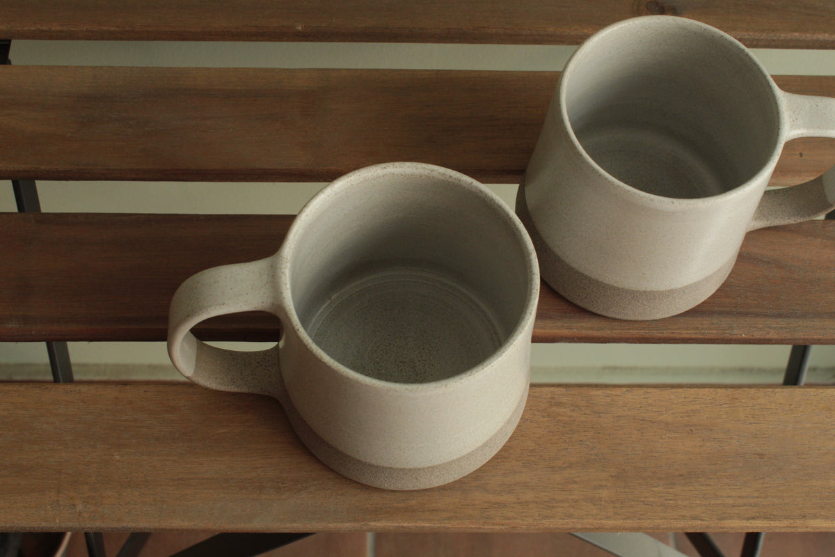 400ml White/Grey mug