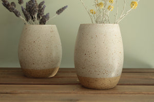 White speckled vase - small