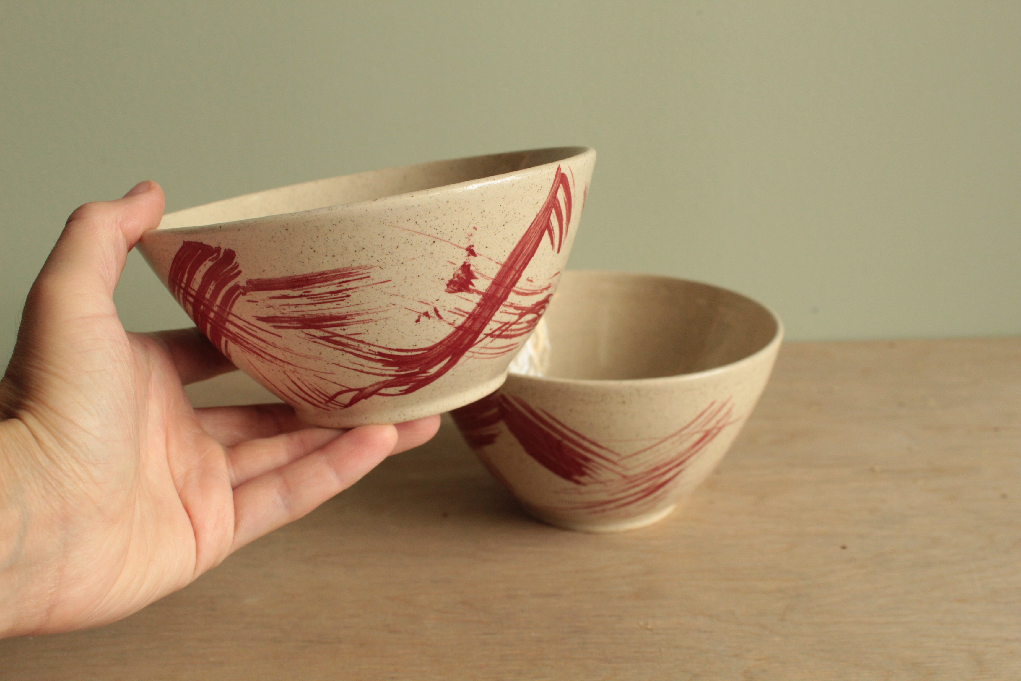 Bowl with red design