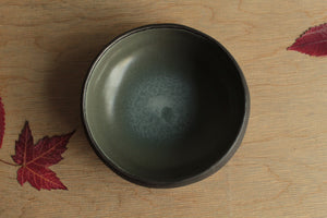 Black with blue round bowl