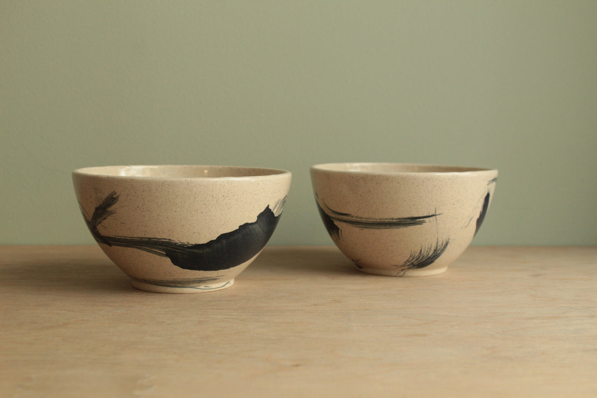 Bowl with dark blue design