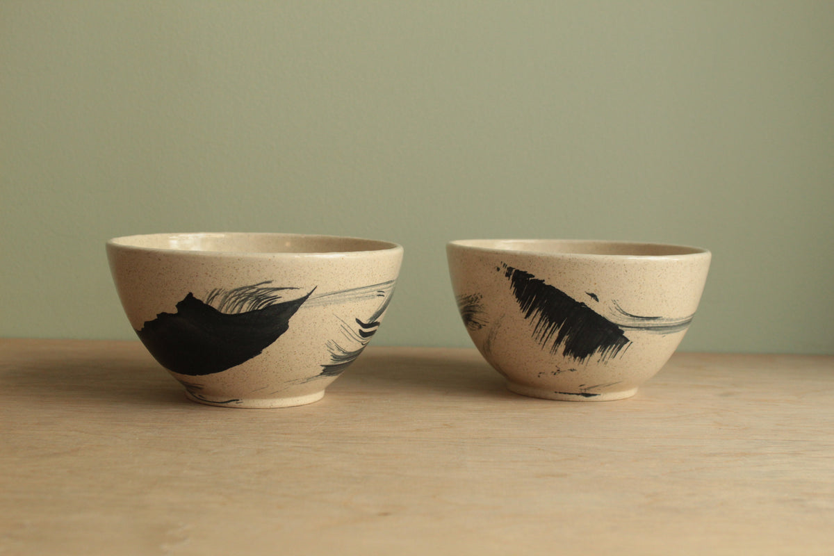 Bowl with dark blue design