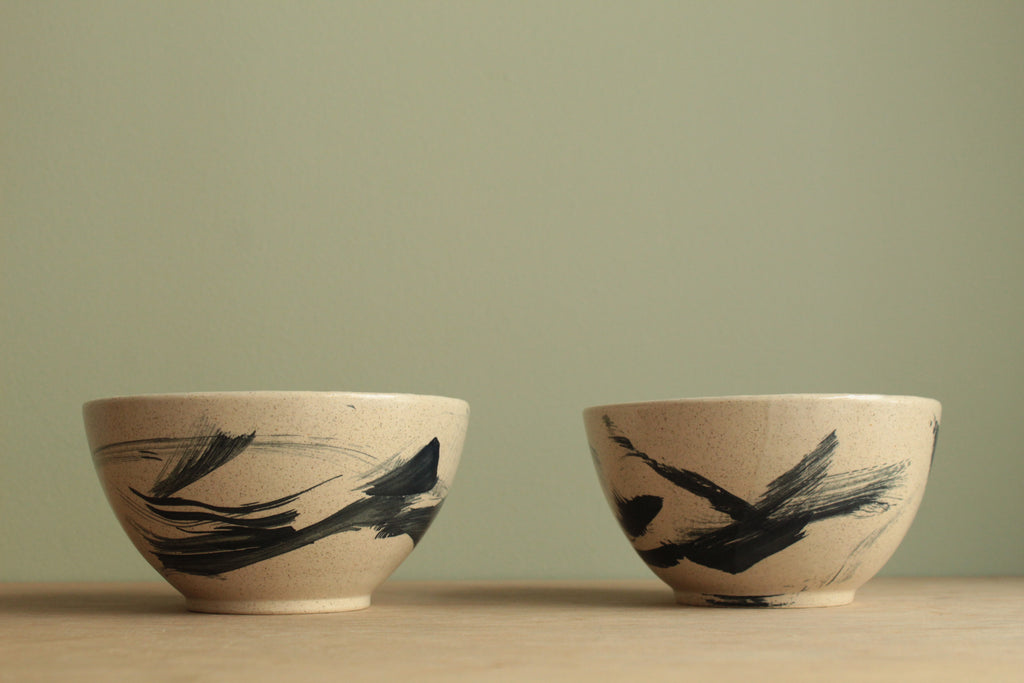 Bowl with dark blue design