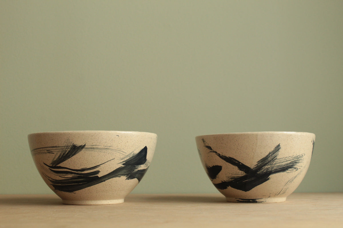 Bowl with dark blue design
