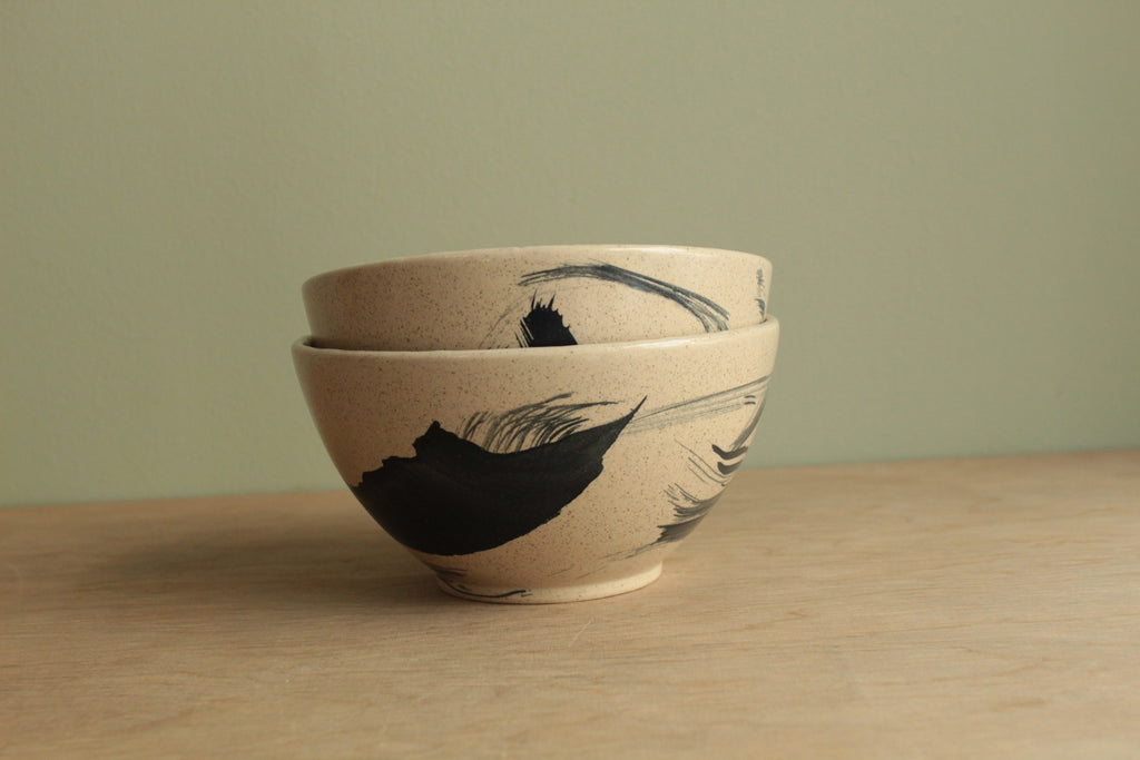 Bowl with dark blue design