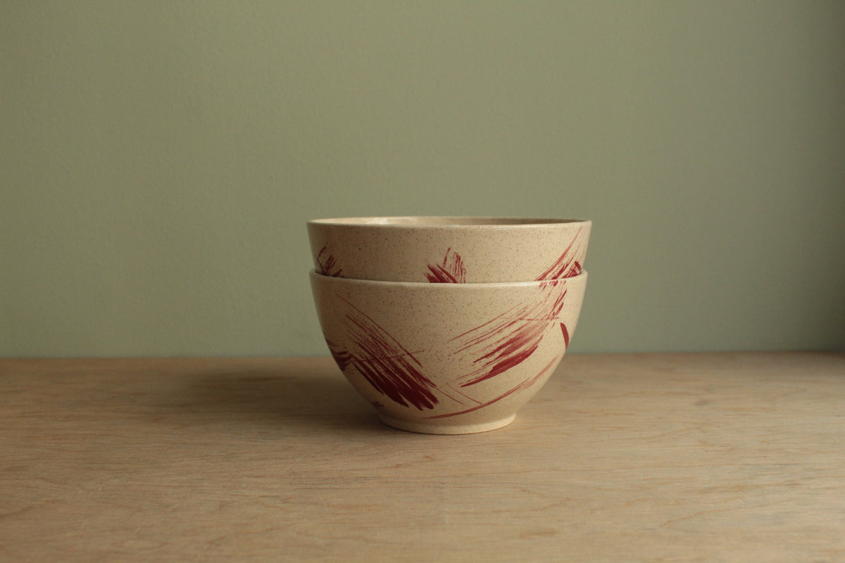 Bowl with red design