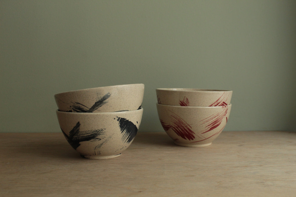 Bowl with red design