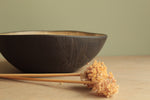 Load image into Gallery viewer, Black/beige serving bowl with texture
