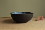 Load image into Gallery viewer, Black/Blue serving bowl with texture
