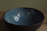 Load image into Gallery viewer, Black/Blue serving bowl with texture
