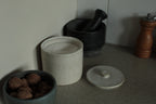 White speckled cookie jar