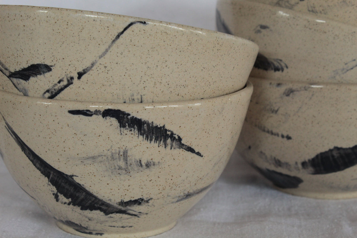 Bowl with dark blue design