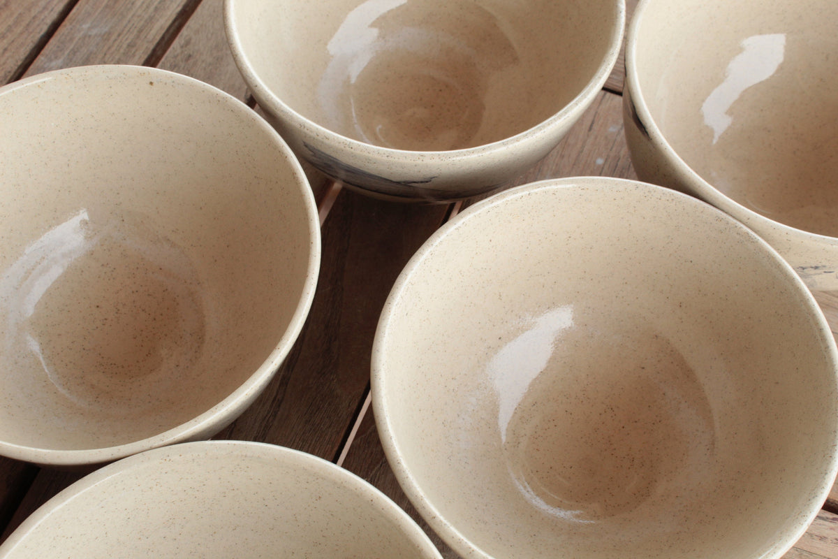 Bowl with dark blue design