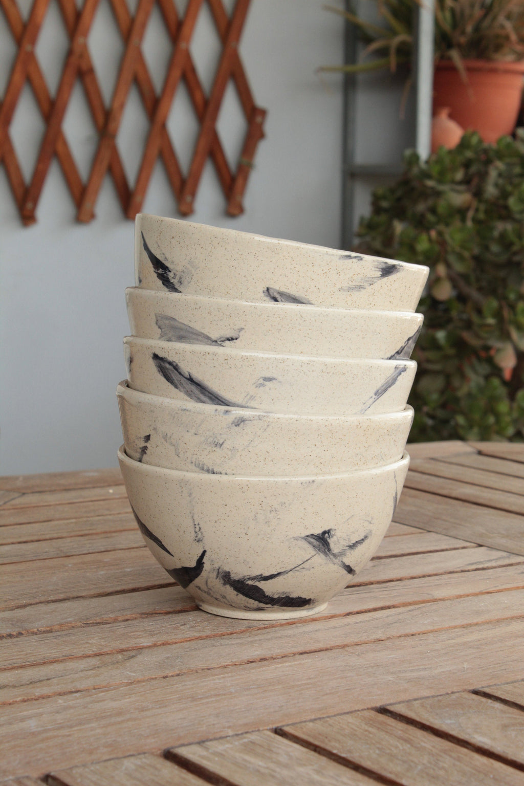 Bowl with dark blue design