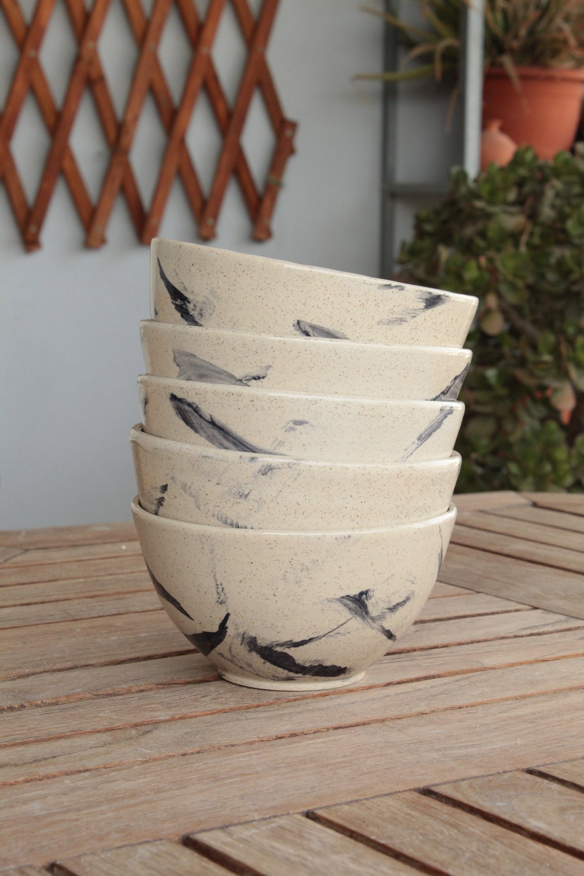 Bowl with dark blue design