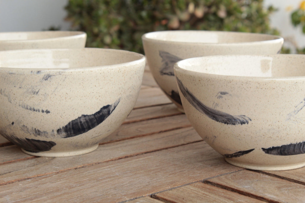 Bowl with dark blue design