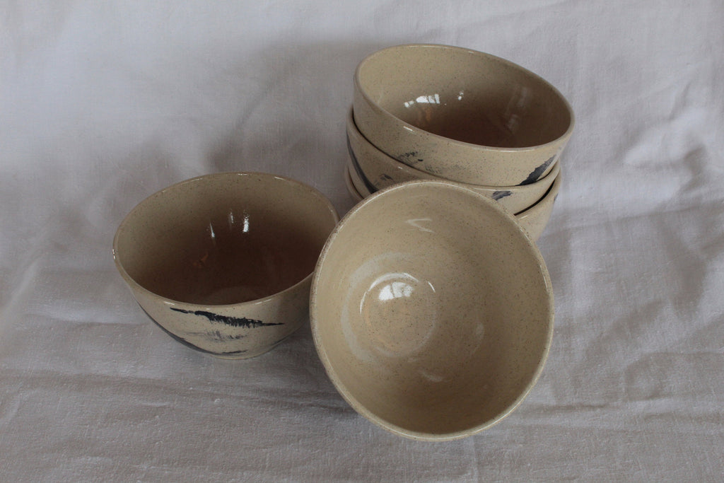 Bowl with dark blue design