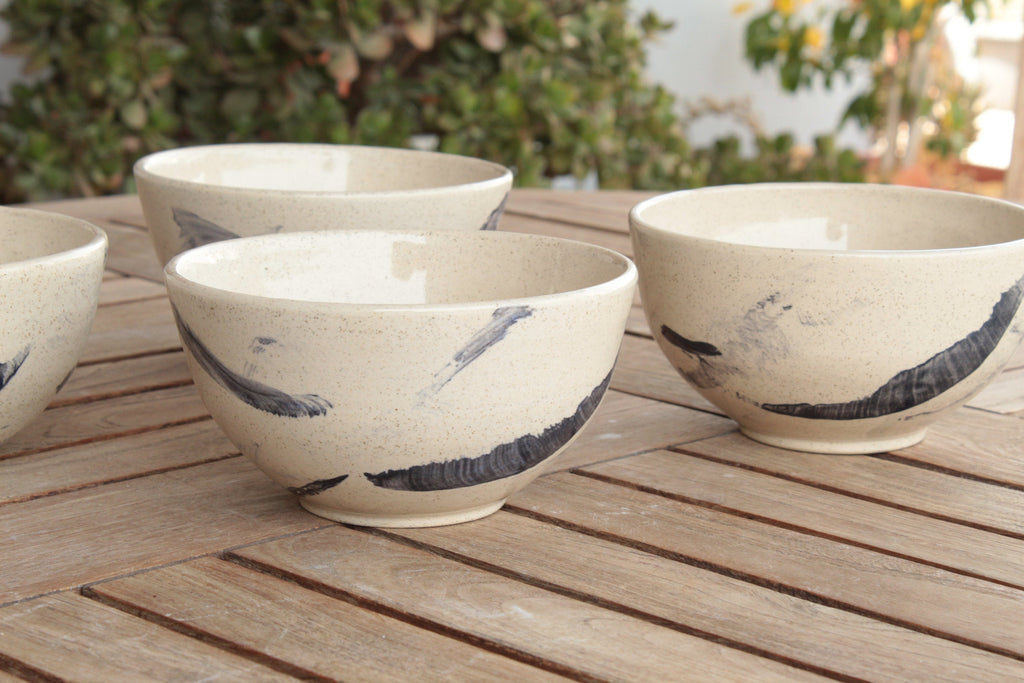 Bowl with dark blue design