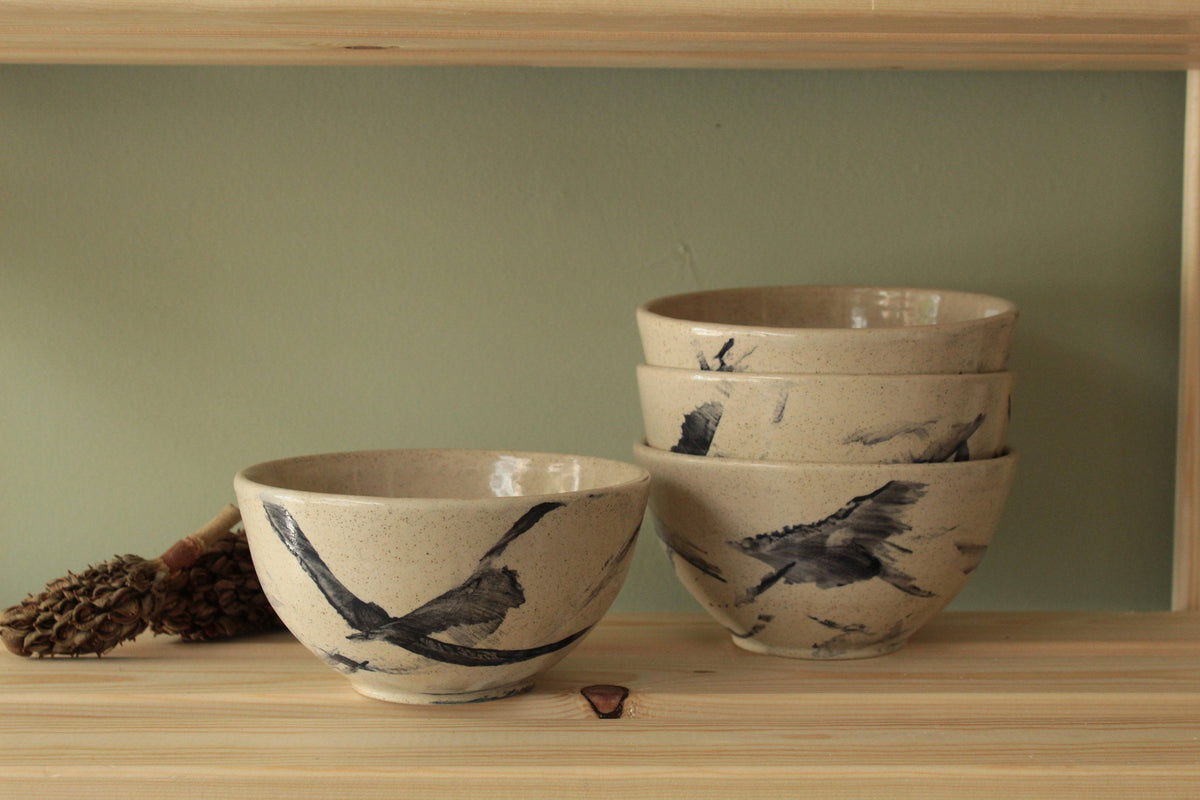 Bowl with dark blue design