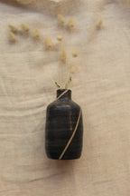 Blue bottle or vase with stripe
