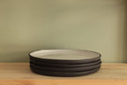 Black and white dinner plate