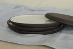 Black and white dinner plate