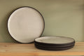Black and white dinner plate