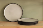 Black and white dinner plate